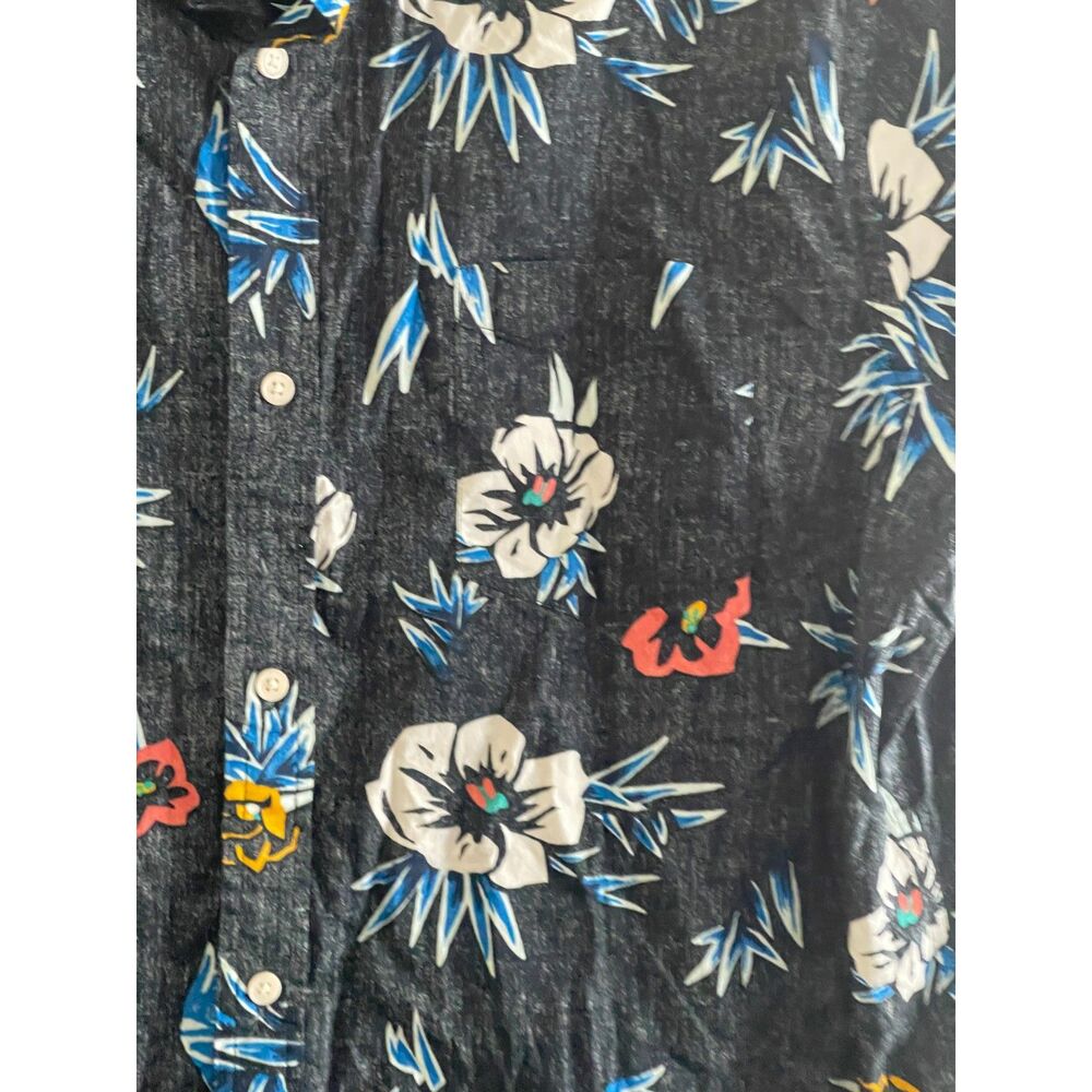 Urban Pipeline Shirt Mens XXL Black Floral Hawaiian Cotton Aloha Beach Casual - Picture 2 of 8